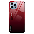 Miniatyrbild 1 av 5: För Iphone 15 Pro Max Gradient Hårt phone case Härdat glas + PC + Tpu Anti-Scratch cover Red Black