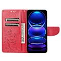 Pikkukuva 2 / 5: Xiaomi Redmi Note 12 Pro+ 5G -puhelimen suojakotelo, PU-nahkaa, kukka- ja perhoskuviointi, lompakkokotelo Multicolor Style E