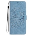 Pikkukuva 4 / 5: iPhone 16 Pro Max -kotelo, perhoskukka-kuvioitu PU-nahkainen lompakkokotelo jalustalla Multicolor Sky Blue