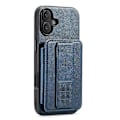 Pikkukuva 2 / 5: FIERRE SHANN 024 -tyylinen iPhone 16 -kotelo korttipidikkeellä ja jalustalla, vahapintainen nahka + TPU-puhelinkuori Multicolor Style D