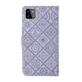 Miniatyrbillede 3 af 5: Præget Blomsterpung Læder Beskyttelsesetui Magnetisk Lås Flip Cover til Samsung Galaxy A22 5G