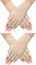 2 par Kvinnor Sunblock Fingerless Handskar Halkfria sommarhandskar