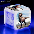 Miniatyrbild 1 av 5: Tyrannosaurus Dinosaurie Väckarklocka 7 färgbyte Multifunktions väckningstimer Barnrum Lysande elektronisk watch Present till barn Sky blue