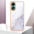 Miniatyrbild 5 av 5: För Oppo A78 4g Elektropläterad phone case i marmor Imd Tpu Anti-Scratch cover White 006