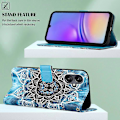 Miniatyrbillede 4 af 5: YB Mønsterprint Læder Serie-4 til Samsung Galaxy A15 4G Etui PU Læder Telefon Wallet Cover Multicolor Style C
