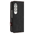 Miniatyrbild 5 av 5: För Samsung Galaxy Z Fold3 5g Pu Läder Phone case Korthållare Cover Red