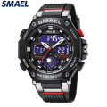 Miniatyrbild 1 av 5: Quartz Armbandsur Sport Smael Military Army Clock Alarm Dual Display Led Electronic Watch 8069 Vattentäta klockor för män BLACK