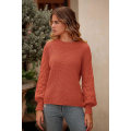 Miniatyrbillede 4 af 5: Dame 2023 Vinter Pullover Sweater Afslappet Langærmet Rund Hals Løs Tyk Strikket Jumper Toppe Bluse Orange X-Large