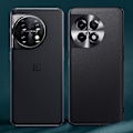 Miniatyrbild 4 av 5: För OnePlus 11 5G PU Läderbelagt TPU+PC Halkfritt Skal Metalllinsdesign Skyddande Mobilskal Multicolor Style A
