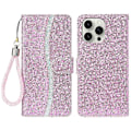 Miniatyrbillede 1 af 5: PU læder pung etui med kortholder og glitter til iPhone 16 Pro Multicolor Style C