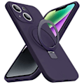 Pikkukuva 1 / 5: iPhone 14 Magneettinen Puhelinkotelo Piilotetulla Jalustalla Suojakuori Iskunkestävä Nestemäinen Silikonikuori Multicolor Style G
