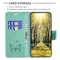 Miniatyrbillede 2 af 5: Til Nokia G42/G310 Sommerfugl Præget Telefon Cover Læder Stand Wallet Cover med Rem Multicolor Style A