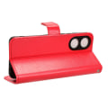 Miniatyrbild 3 av 5: Plånbok Pu Läder Cover För Oppo A58 4g, Crazy Horse Texture Stand Phone case Red