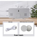 Miniatyrbild 4 av 5: Spegelklocka USB -laddning Vibrationslarmfunktion LED-vibrationsväckarklocka Abs förinställd snooze med 4 funktionstangenter för sovrum till vardagsrum