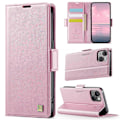 Pikkukuva 2 / 5: iPhone 14 -kotelo AUTSPACE A11 RFID-suojattu retro nahkainen matkapuhelinlompakkokotelo - Musta Multicolor Pink