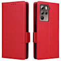 Miniatyrbillede 1 af 5: Telefoncover til HTC U23/U23 Pro 5G Litchi Tekstur Wallet Stand PU Læder Cover - Grå Multicolor Red
