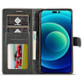 Miniatyrbillede 2 af 5: LC.IMEEKE Pung Etui til iPhone 15 Pro Max Kalvetekstur Foldbart Stativ PU Læder Flip Cover Multicolor Style C