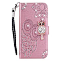 Miniatyrbillede 4 af 5: Til Samsung Galaxy A26 5G Wallet Case Ugle Blomst Præget Rhinestone Læder Cover Multicolor Style B