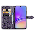 Miniatyrbillede 2 af 5: Til Samsung Galaxy A06 Etui Mandala Præget Design Læder Wallet Telefon Cover - Grå Multicolor Purple