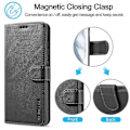 Miniatyrbilde 4 av 5: LC.IMEEKE Lommebokdesign Lær Shell Telefon Stativ Deksel for Samsung Galaxy S21 FE Multicolor Style A
