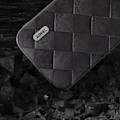 Miniatyrbild 4 av 5: För Iphone 15 Plus Pu Läderbelagd Pc+tpu Phone case Grid Texture Cover Black