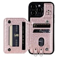 Miniatyrbillede 2 af 5: Style 008 RFID-blokerende telefoncover til iPhone 15 Pro Max Stødsikkert PU+TPU telefonskal med stropper Multicolor Style C