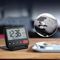 Miniatyrbild 3 av 5: Vikbar digital reseväckarklocka Vikbar sängklocka med snoozeläge Black