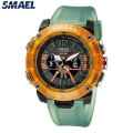 Miniatyrbild 2 av 5: Sportklockor Herr Smael Vattentät Analog Digital Quartz Armbandsur Herrmode Stoppur Väckarklocka 8058 Man Watch 2023 Ny KHAKI