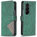Miniatyrbillede 1 af 5: BINFEN COLOR BF05 Etui til Samsung Galaxy Z Fold6 5G PU Læder Geometrisk Telefon Cover Multicolor Style F