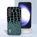 Miniatyrbild 4 av 4: För Samsung Galaxy S23 FE Krokodiltextur Äkta Läder+PC+TPU Telefonfodral Stöttåligt Skydd Multicolor Style C