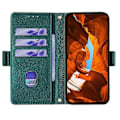 Miniatyrbillede 2 af 5: Læder Wallet Case med RFID-blokering og stativ til Realme GT 7 Pro 5G med håndrem - Multicolor Green