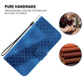 Miniatyrbillede 4 af 5: Støvtæt PU læder telefoncover med stativ og 7-formet mønster flip wallet cover til Infinix Note 30i 4g Dark Blue