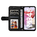 Miniatyrbild 2 av 5: För Samsung Galaxy F34 5g/m34 5g Imprinted Lines Stand Cover Anti-drop Pu Läder Phone case Black