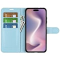 Miniatyrbillede 2 af 5: Læder telefoncover med pung og litchi-tekstur til iPhone 16 Multicolor Style E