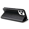 Miniatyrbild 3 av 5: FIERRE SHANN Fodral för iPhone 15 Pro Magnetisk Självstängande PU Läder Telefonskal Multicolor Style C