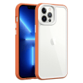 Miniatyrbilde 1 av 5: For iPhone 13 Pro Max Støtsikker Klar Telefondeksel Akryl Bakside + Fargerik Ramme Avtakbart 2-i-1 Deksel Orange