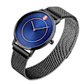 Miniatyrbillede 1 af 4: Skmei 9197 Simpelt Quartz Ur Til Damer Black Shell Blue Surface
