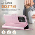 Pikkukuva 5 / 5: Samsung Galaxy A33 5G -kotelo AUTSPACE A11 RFID-suojattu retro nahkainen matkapuhelinlompakkokotelo Multicolor Pink