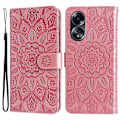 Miniatyrbillede 1 af 5: Mobiltelefonetui til Oppo A58 4G, Wallet Stand Shell PU Læder Solsikke Præget Telefoncover Multicolor Style E