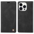 Miniatyrbild 1 av 5: För Iphone 15 Pro Max Skin-touch Pu Läder Shell Plånboksställ Cover Black