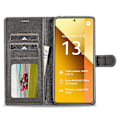 Miniatyrbillede 2 af 5: LC.IMEEKE Etui til Xiaomi Redmi Note 13 Pro 5G/Poco X6 5G, tegnebog, stativ, kalveskinds tekstur læder telefoncover Multicolor Grey