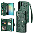Pikkukuva 1 / 5: Samsung Galaxy A06 -puhelimen kotelo vetoketjullinen lompakko nahkainen jalusta puhelimen suojus niittikoriste Multicolor Style D