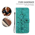 Miniatyrbillede 5 af 5: Til Samsung Galaxy S23 FE Præget Lily Blomst Smartphone Etui PU Læder Standpung Cover Multicolor Style C