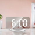 Miniatyrbillede 5 af 5: 1 Sæt Vækkeur LED Spejl Display USB Opladning ABS Bordur Hængeur til Soveværelse 3