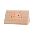 Miniatyrbild 1 av 5: Digital trä USB LED Nattljus Väckarklocka Termometer Display Timepiece Bamboo Red*