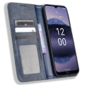 Miniatyrbillede 2 af 5: Til Nokia G11 Plus 4g Auto Lukkende Magnetisk Retro Pu Læder Wallet Case Stand Funktion Telefon Shell Cover Blue