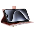 Miniatyrbilde 3 av 5: For iPhone 15 Pro Deksel Litchi Tekstur Glidelåslomme Anti-fall Lærdeksel med Stropp Multicolor Style C