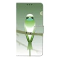 Pikkukuva 5 / 5: Xiaomi 15 -kotelo PU-nahkainen lompakkokotelo jalustalla Multicolor Green Bird