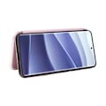 Miniatyrbild 3 av 5: Skal för Xiaomi Redmi Note 14 Pro 4G Fodral Kolfibertextur Fallsäkert PU Läder Telefonskydd Multicolor Rose Gold