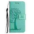 Miniatyrbillede 4 af 5: Til Motorola Moto G35 5G Etui PU Læder Ugle Træ Præget Tegnebog Telefon Cover Multicolor Style C